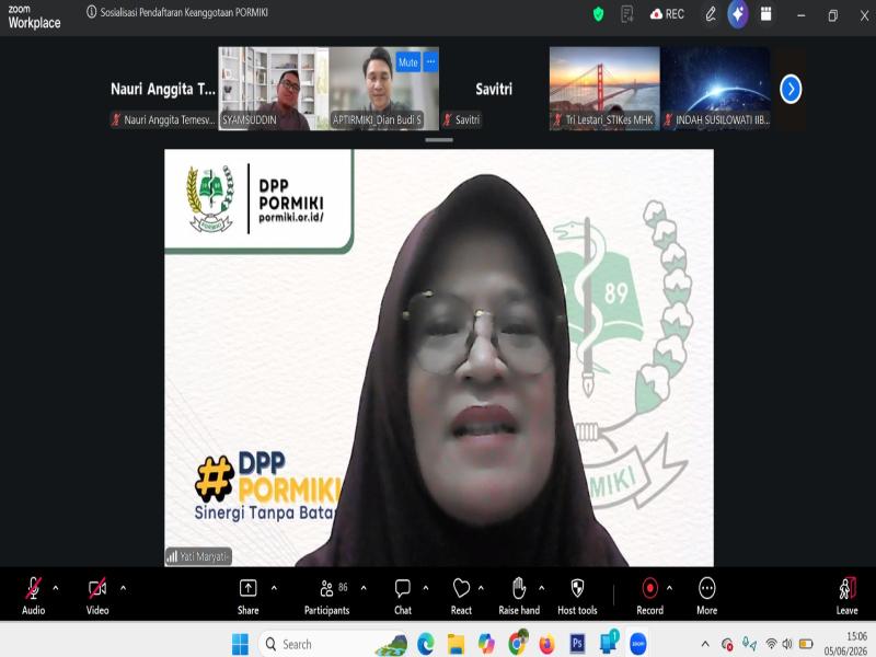 Sosialisasi Pendaftaran Keanggotaan PORMIKI bagi Lulusan Baru Diikuti Perwakilan Institusi Pendidikan Kesehatan dari Seluruh Indonesia
